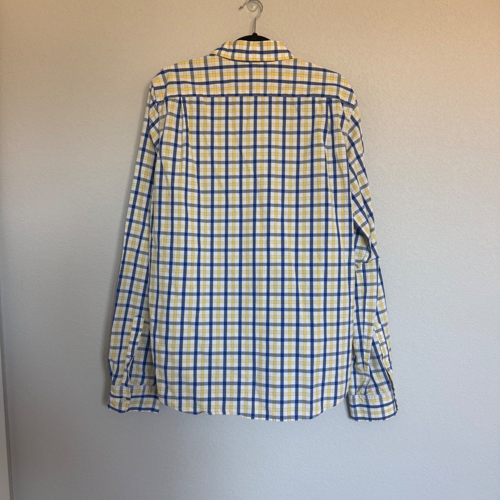 Abercrombie & Fitch Mens XXL Yellow Blue Plaid Button Down Shirt Moose Preppy - Picture 2 of 6